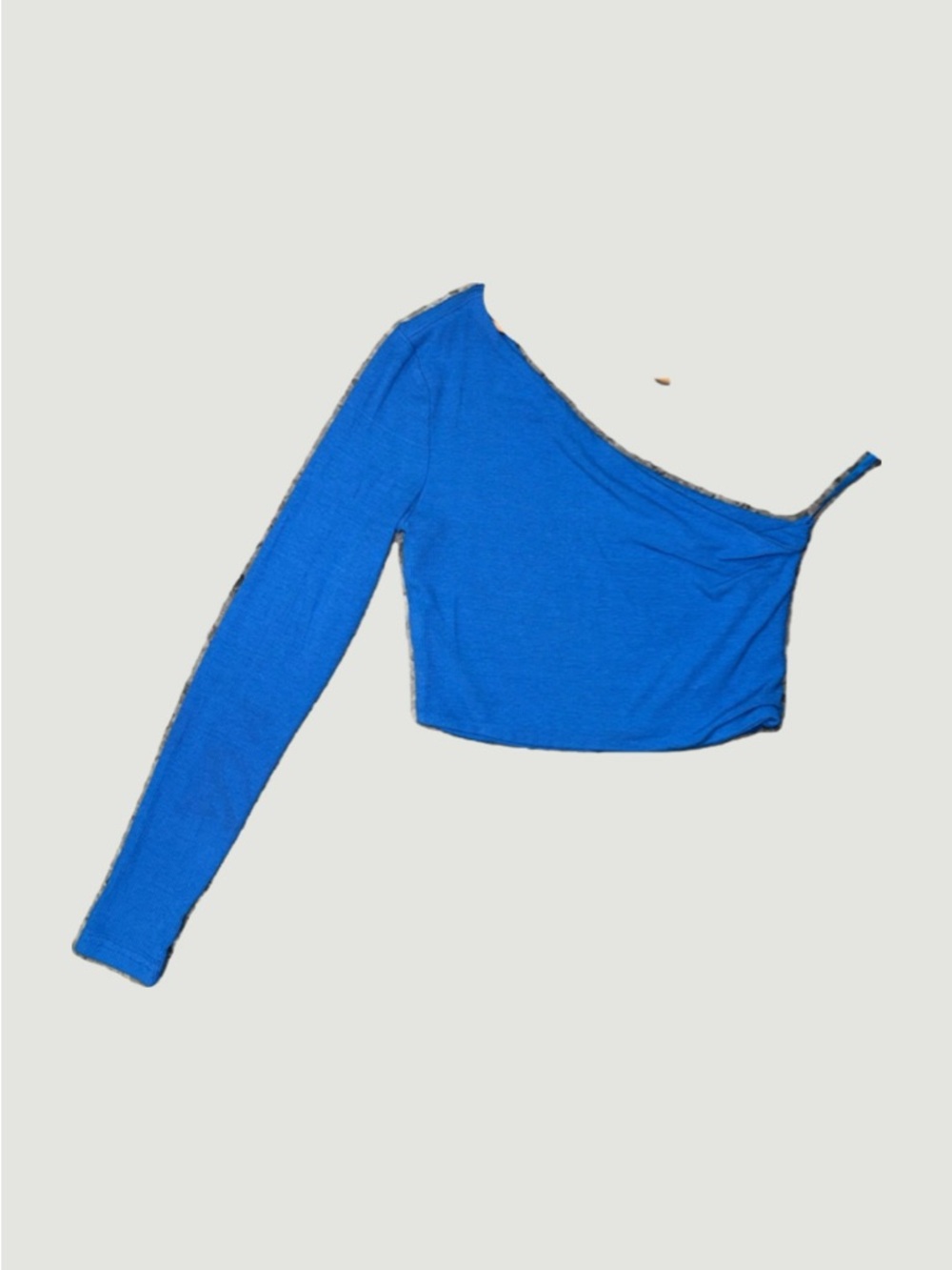 superdown Royal Blue One-Shoulder Long Sleeve Crop Top